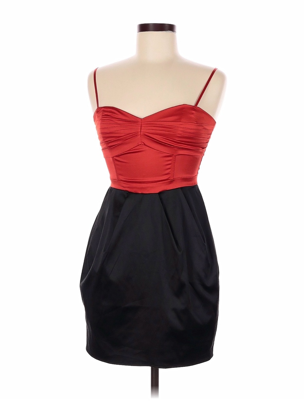 NWT H&M Red & black sweetheart satin party dress 2 4 6 X’s small